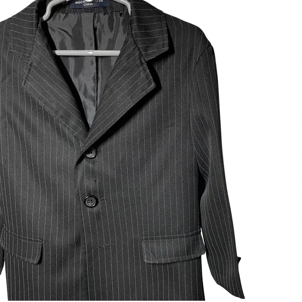 New Nautica Boys Pinstripe Blazer Black White Formal Suit Jacket‎ Size 4T/4 Reg